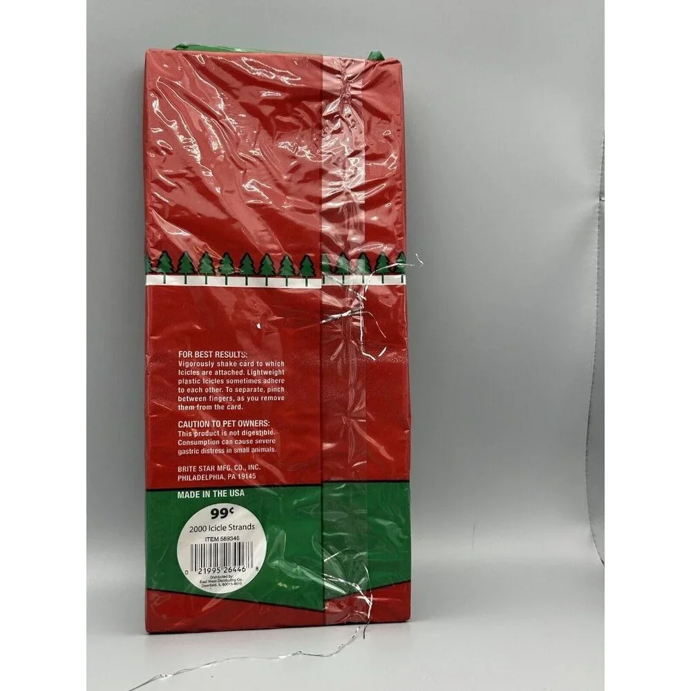 1‎ box Brite Star ICICLES 2000 strand SILVER 18 inches long NOS READ Christmas-2